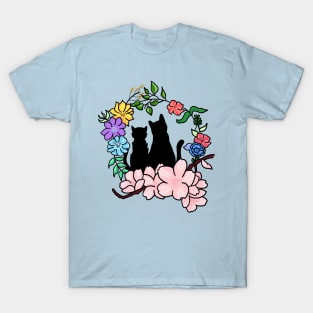 Cat and Flower Valentine's Day T-Shirt